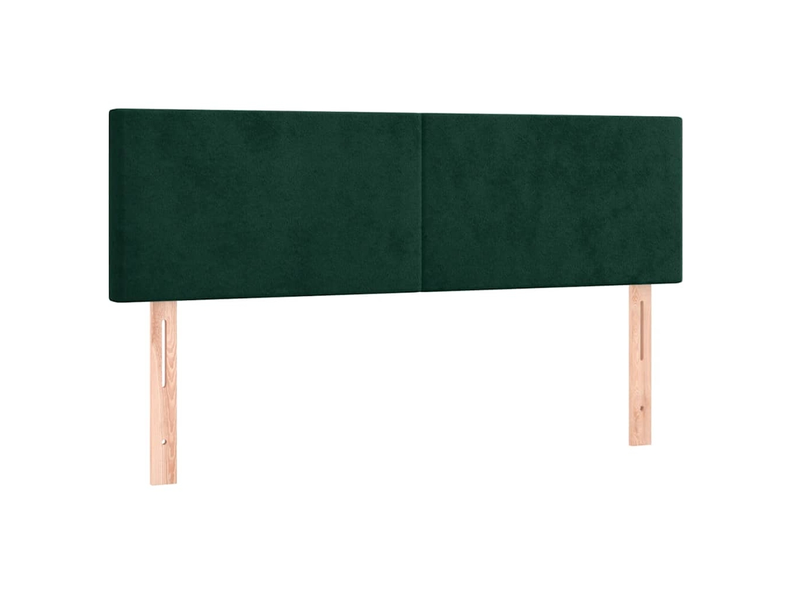 Maison Exclusive - Cabeceros 2 Unidades Terciopelo Verde Oscuro 72x5x78/88 Cm