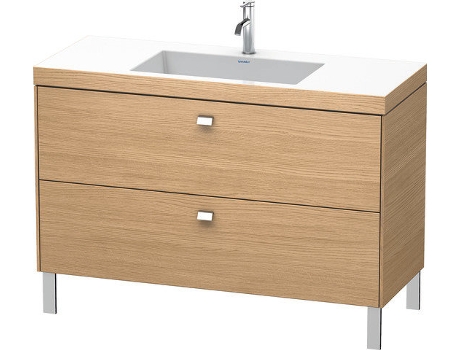 Lavabo para muebles DURAVIT Brioso c-bonded con base de 120,0x48,0 cm 2 extraíbles sin rebosadero con banco para grifos 1 agujero para grifos