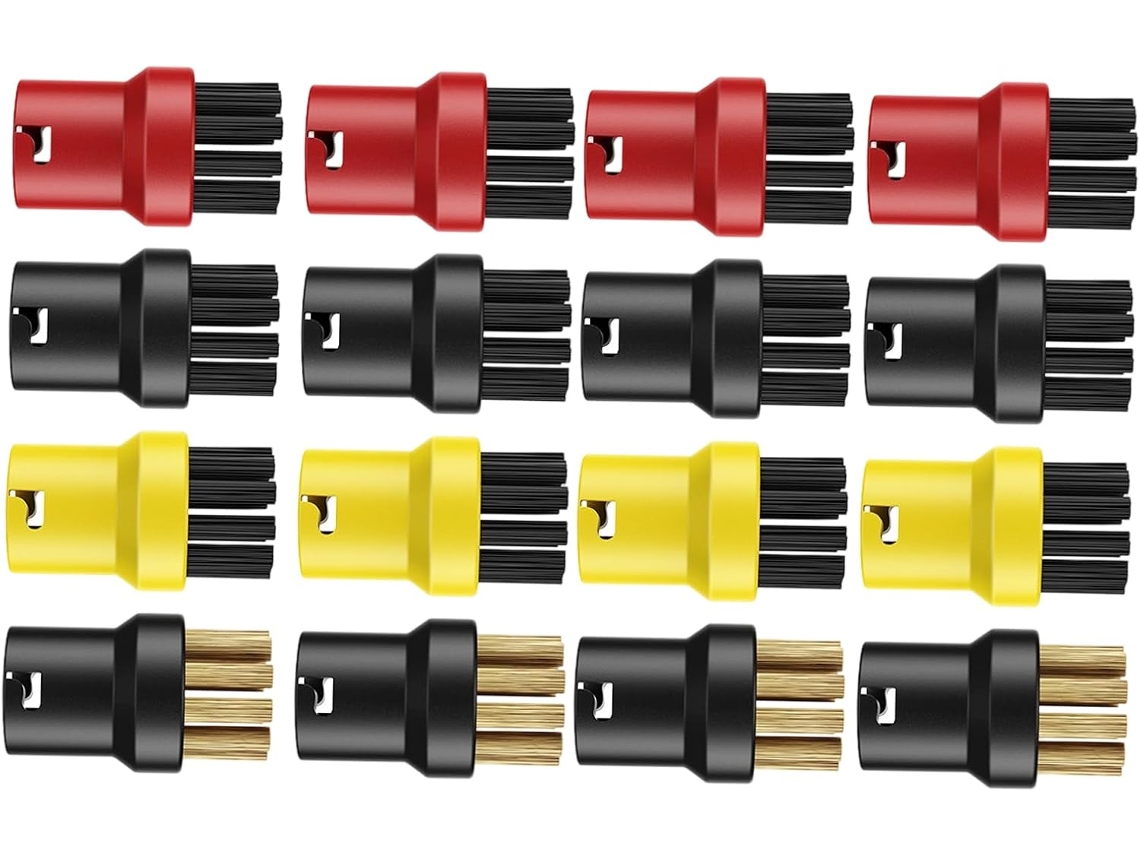 Juego De 16 Cepillos Para Limpiadora A Vapor Y Accesorios De Limpieza Con Mango Multiusos De Abs.