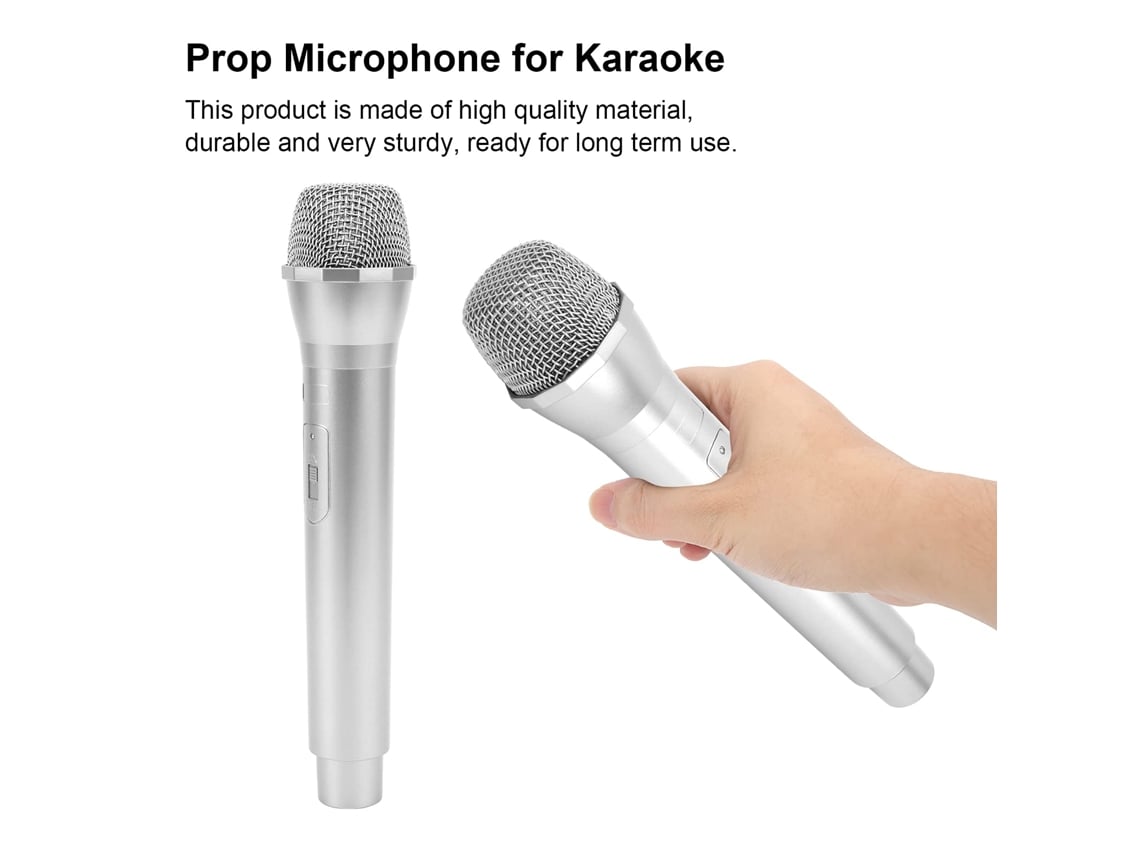 Micrófono de juguete Micrófono de soporte realista para escenario divertido  de karaoke o accesorios de disfraces de fiesta de cumpleaños Favores