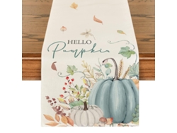 Camino de mesa con flores y hojas de calabaza, decoración otoñal para cocina NEVEANCE