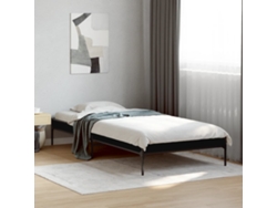 Estructura De Cama Madera De Ingeniería Y Metal Negro 90x200 Cm