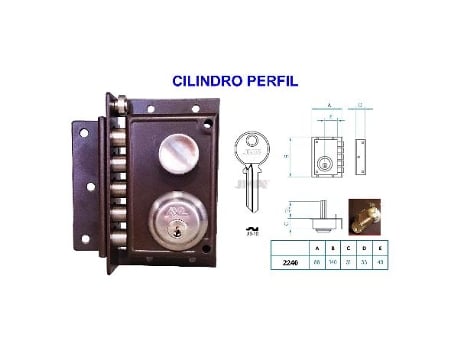 Avl cerradura antipalanca 2240 izqda pintada cilindro pera