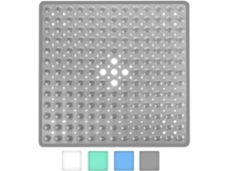 Alfombrilla De Baño Cuadrada Antideslizante Con Ventosas: Duradera, Elegante Y Lavable A Máquina (gris).