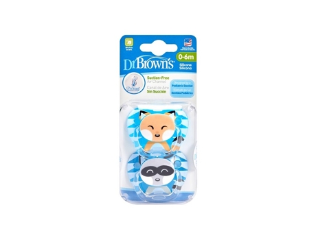 Chupete DR BROWN'S Prevent Animal Face T1 (0-6M - Azul)