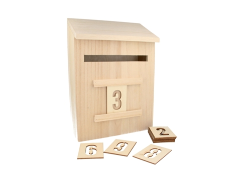 Calendario de Adviento - Buzón de madera 28 cm