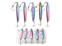 5 Piezas De Señuelos De Pesca De Caída Lenta De 30 G/40 G, Jigs Metálicos Planos Para Pesca En Agua Salada.