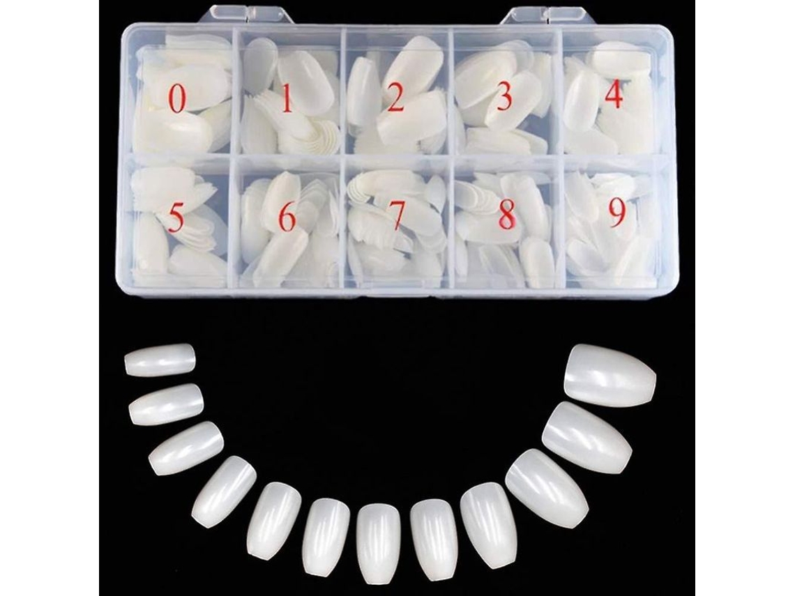 Puntas De Uñas Acrílicas Para Uñas Cortas, Seguras, 500 Uñas Postizas Estilo Bailarina Con Caja, 10 Tamaños Para Salones Y Para Hacerlas Tú Misma En Casa.