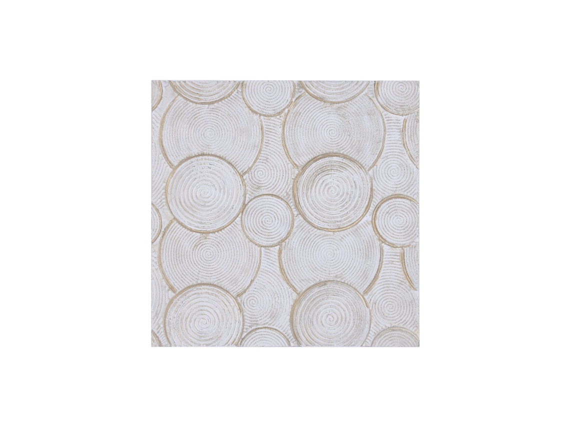 Decoración Pared Mdf Circulos Blanco 90x3,4x90cm