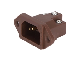 Adaptador De Enchufe Para Montaje En Panel Iec De Cobre Puro Chapado En Oro De Monosaudio, 100-250v Marrón Ic71(g)