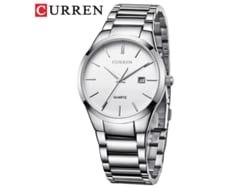 (pulseira Prateada, Mostrador Branco) Relógio De Quartzo Masculino Para Negócios, À Prova D'água, Com Calendário, Mostrador Grande Unissex.