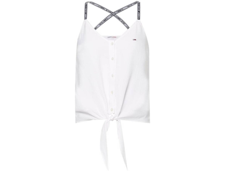 Top TOMMY JEANS Viscosa Mujer (XS - Blanco)