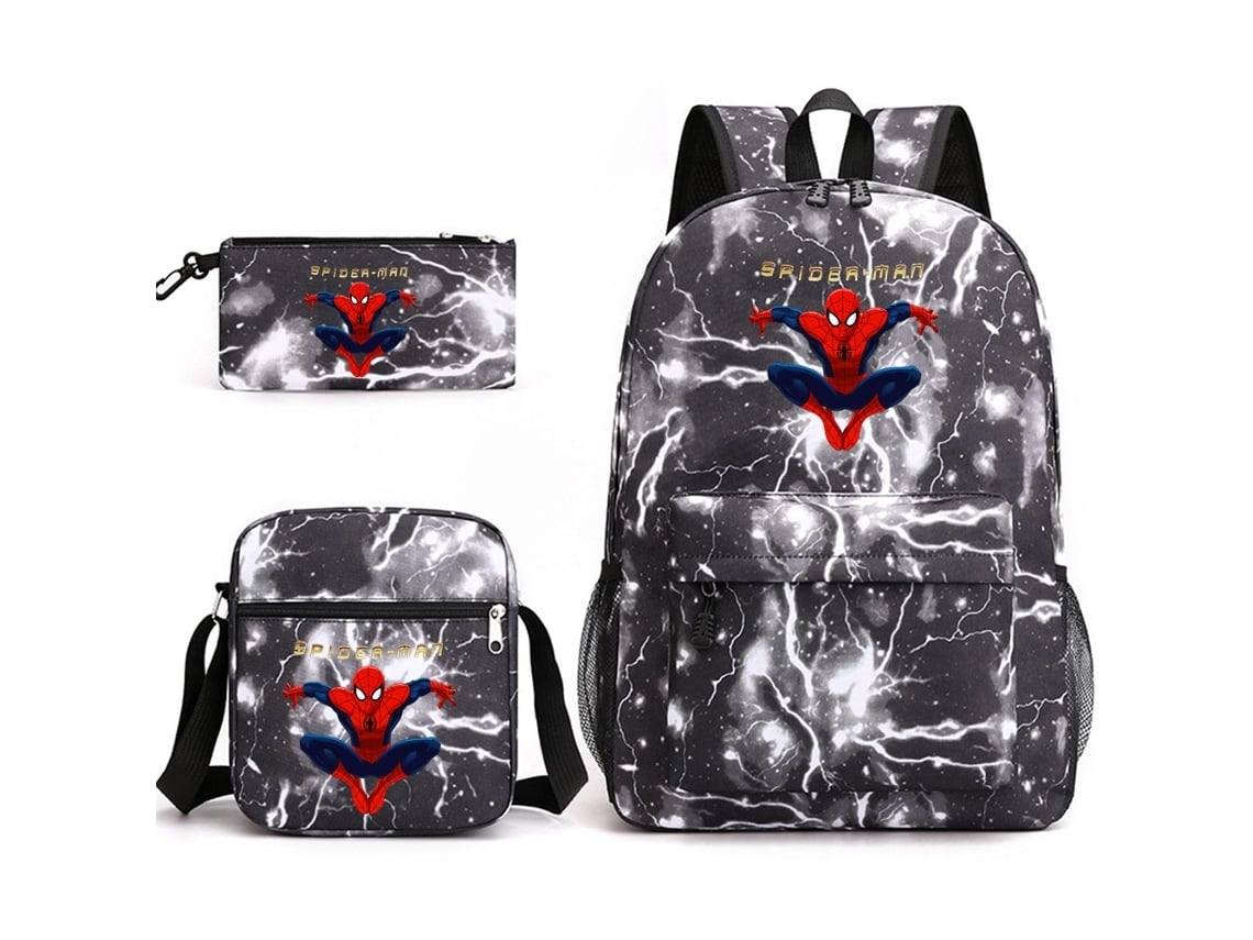 Mochila Escolar Homem-aranha De 3 Piezas, Ideal Para Niños, Educativa, Duradera, Divertida Y Segura.