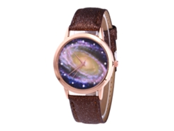 Reloj De Pulsera Redondo De Cuarzo Para Parejas, Color Café, Diseño Analógico De Lujo Informal.