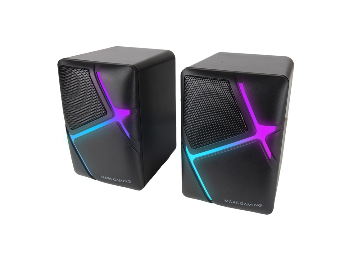 Altavoces Compactos RGB 10W MARS GAMING MS-H Drivers Invertidos y Sonido 3D-Surround Jack 3.5mm Negro