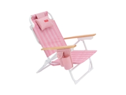 Flamingueo Silla Playa Reclinable 5 Posiciones Aluminio Rosa