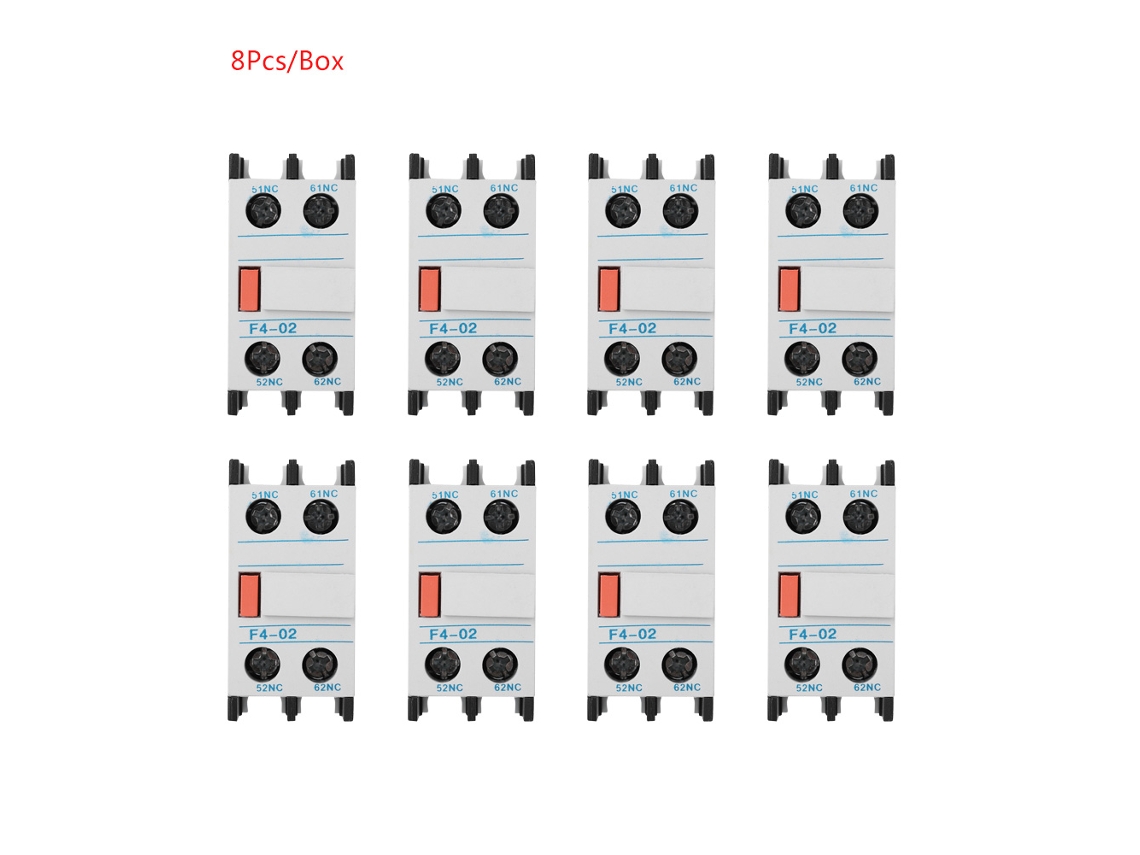 8 piezas/caja Bloque de contactos auxiliares F4 02 para contactores Cjx2 Cjx4 Lc1 | Sin marca