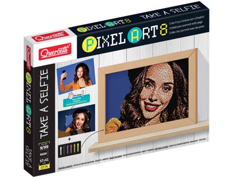 Juego Educativo QUERCETTI Pegs Pixel Art 8 Hazte un Selfie 9600 pz (Edad Mínima: 6 Años - 58 x 41,5 x 6 cm)