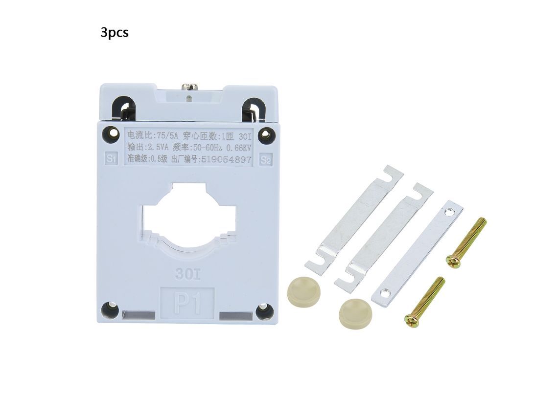 Yncm2026-3 Piezas Transformador De Corriente Bh-0.66 0.66kv 0.5 50-60hz(75/5) Soportes Plásticos Antiflame