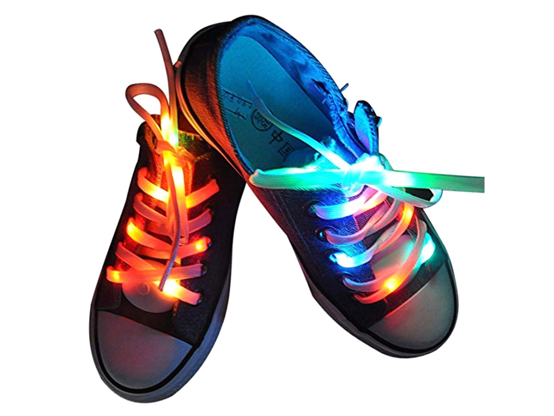 1 Par De Cordones Led Impermeables Con Luz, Funcionan Pilas, Ideales Para Fiestas, Hip Hop, Baile, P