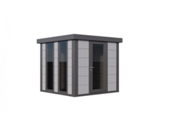 Caseta de Jardin metálica NH4 Iluminado | Gris Claro | 238 x 238 - NOVO HABITAT