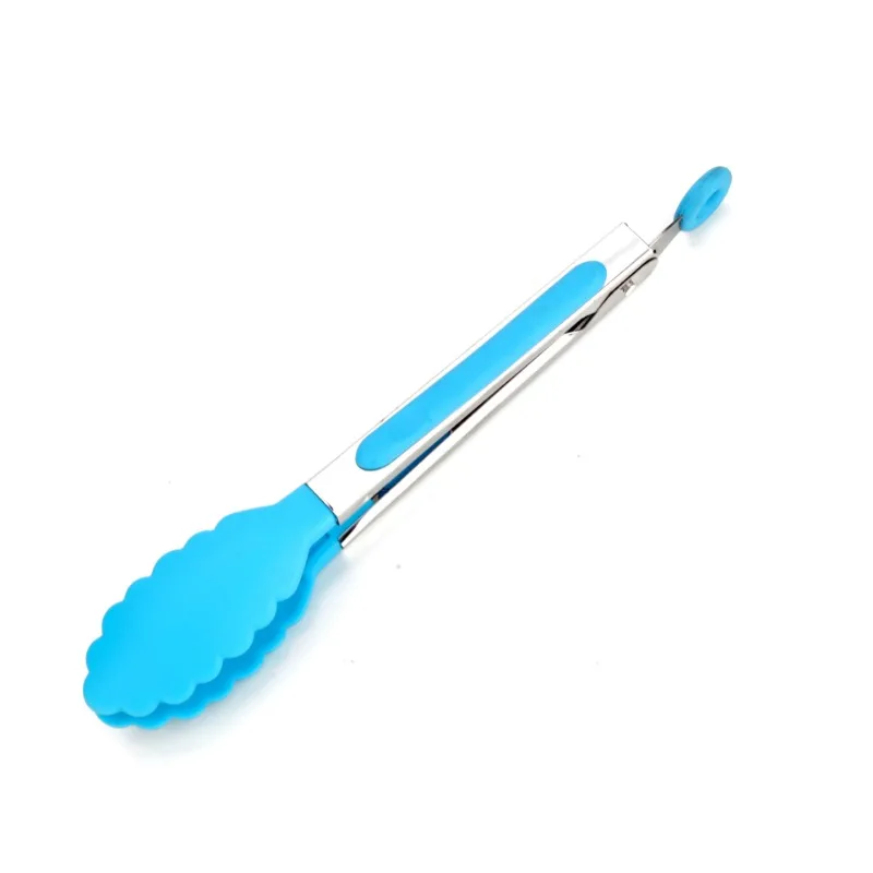 Las pinzas de cocina de acero inoxidable con pinzas de silicona son la herramienta ideal para la cocina doméstica. Mdug (azul)