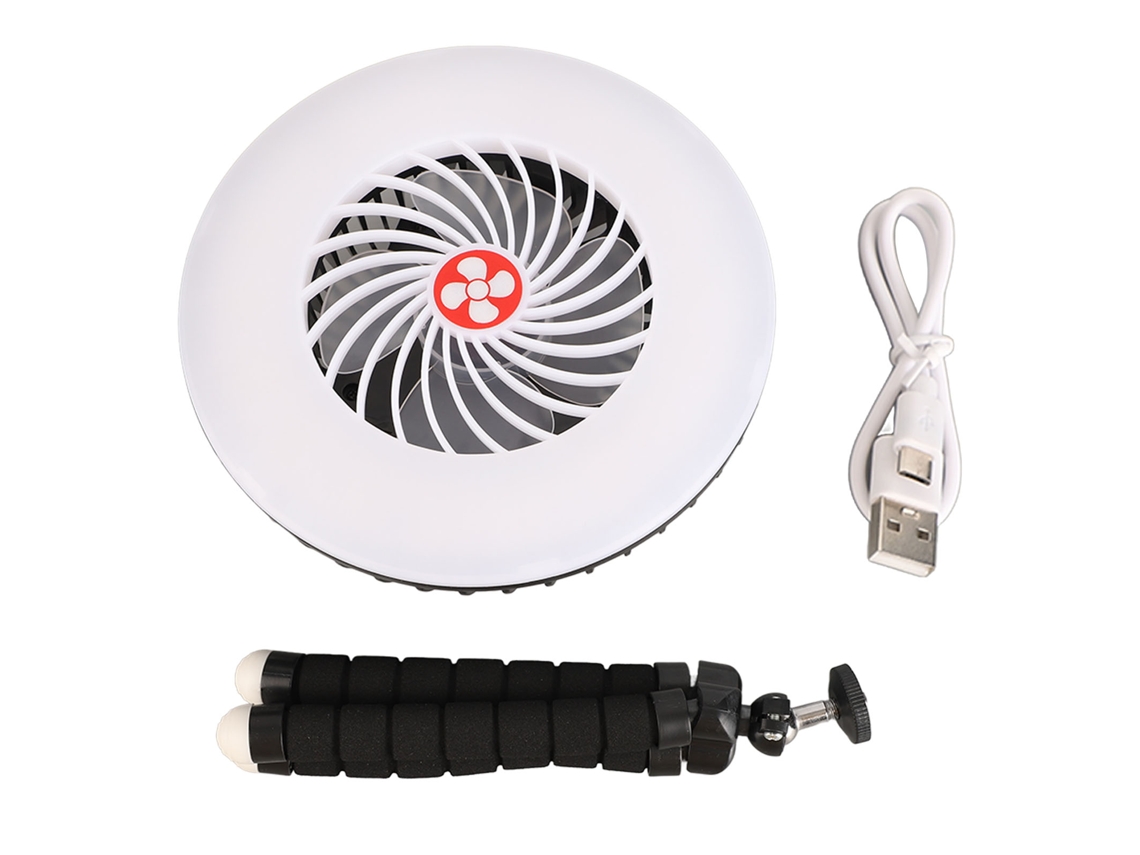2026-lámpara Ventilador Solar Portátil Con Batería 1200mah Luz De Tienda Para Camping Senderismo Apagones Huracán