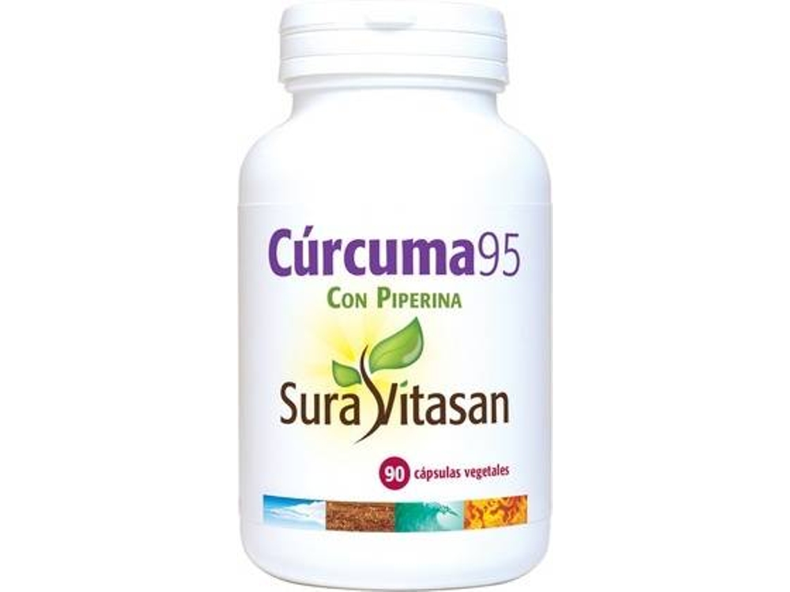 Complemento Alimentar SURA VITASAN Curcuma 95 Con Piperina 90 Cápsulas (200 g)