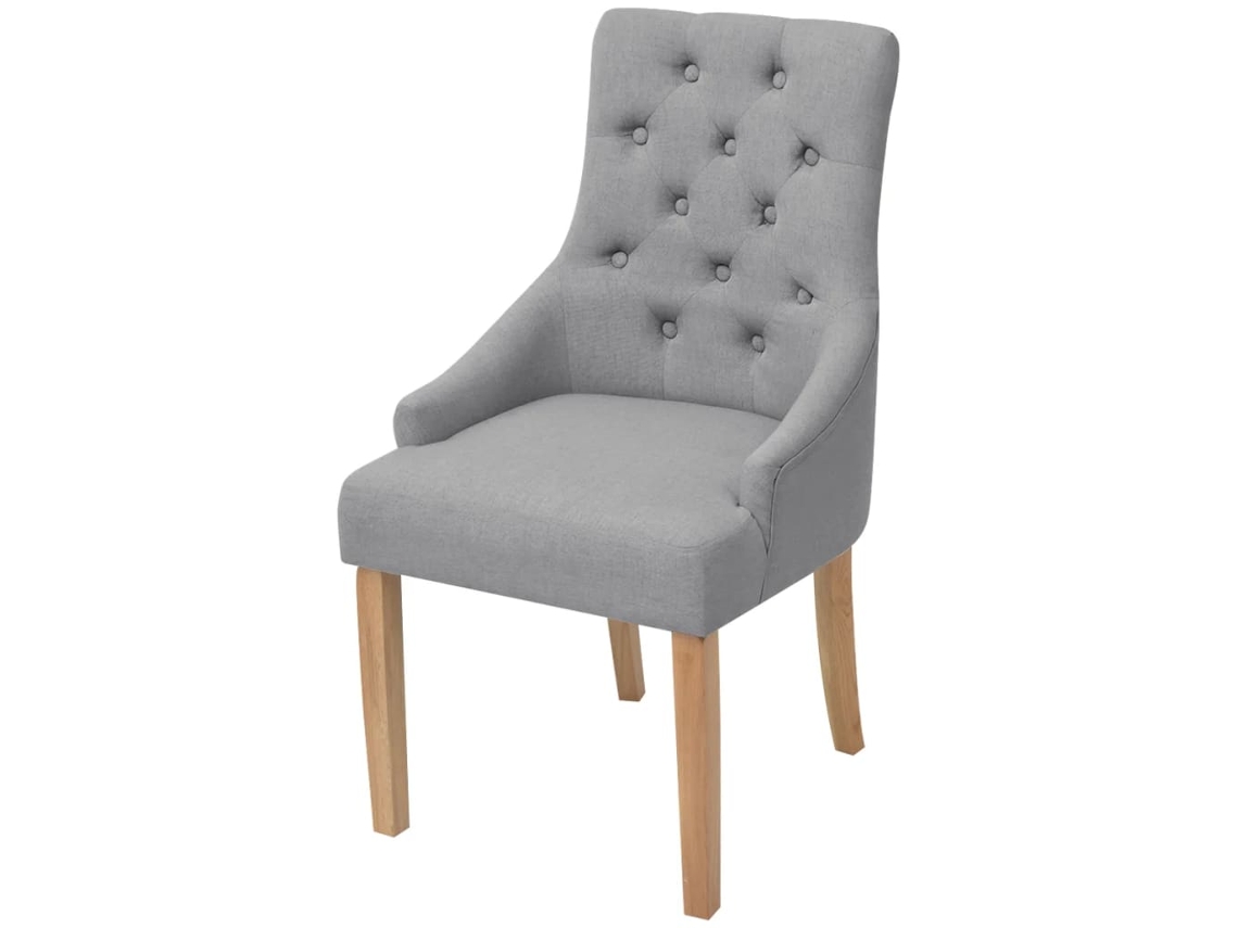Sillas de comedor 4 piezas Tela gris claro MAISON EXCLUSIVE