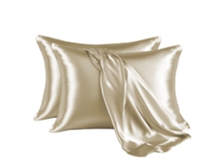 Funda De Almohada De Satén Con Efecto Seda Artificial (camello, 50,8 X 76,2 Cm) Cuich