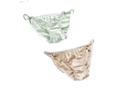 2026-2pcs Tanga De Seda De Morera Para Mujer Con Cinturón Elástico Alto Sexy Bikini Transpirable Talla S-xxl