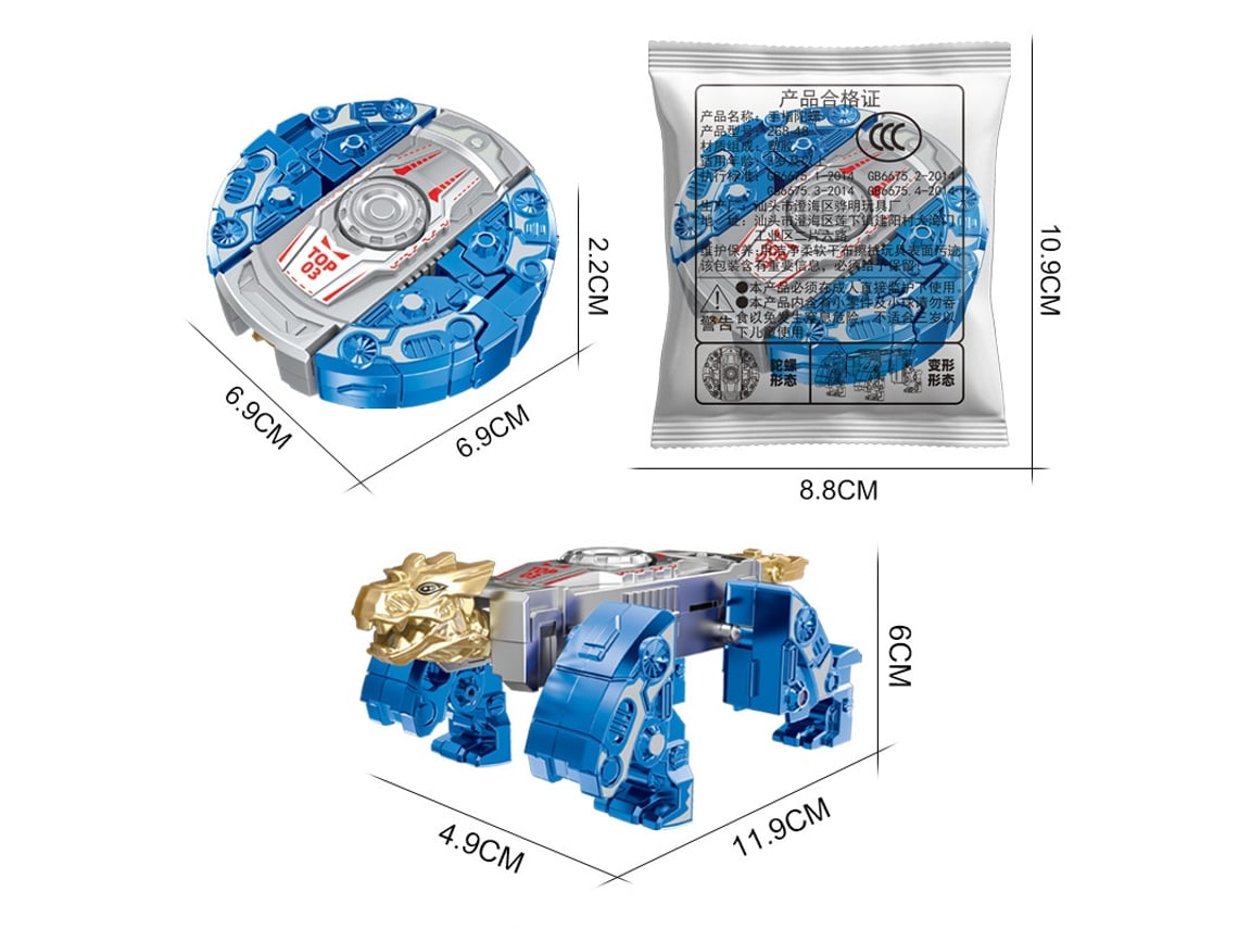 Juguete deformable de dinosaurio giratorio para niños - Azul DIGITALLAB