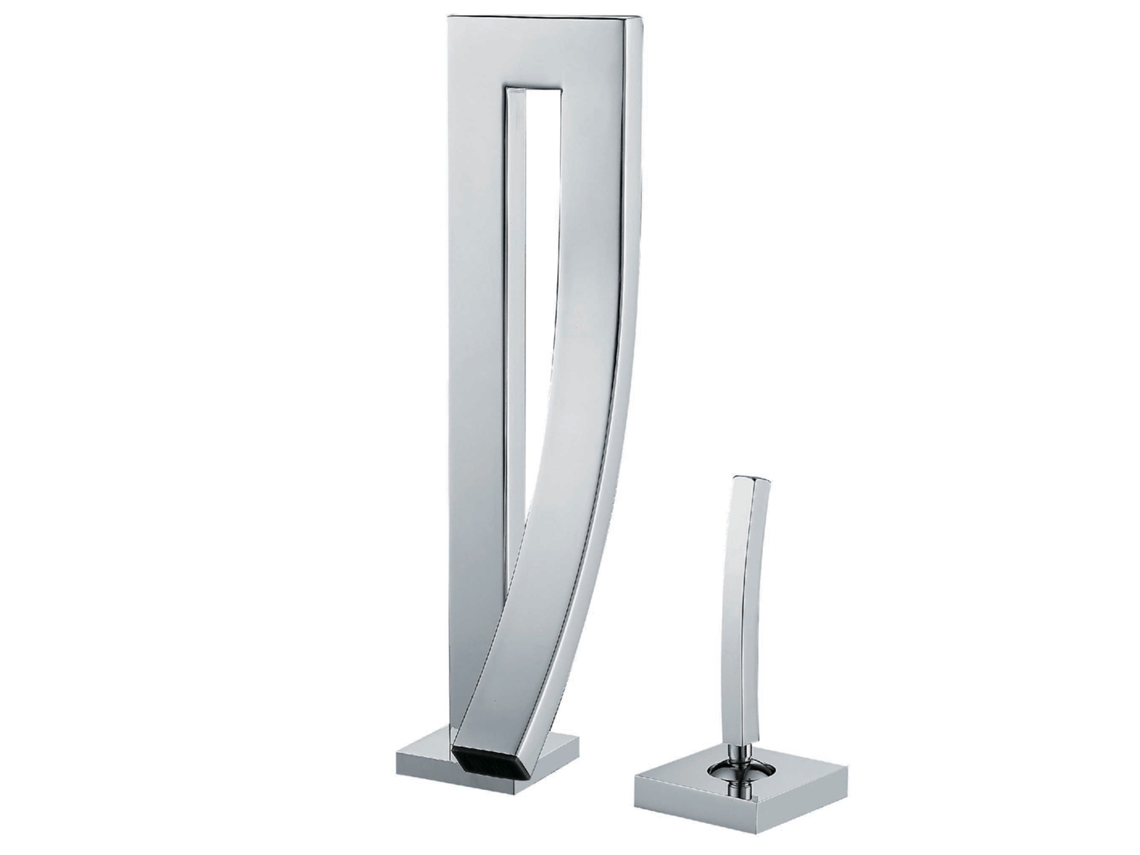 Grifo De Lavabo Con Repisa 010 En Latón Cromado, Colección Enipée