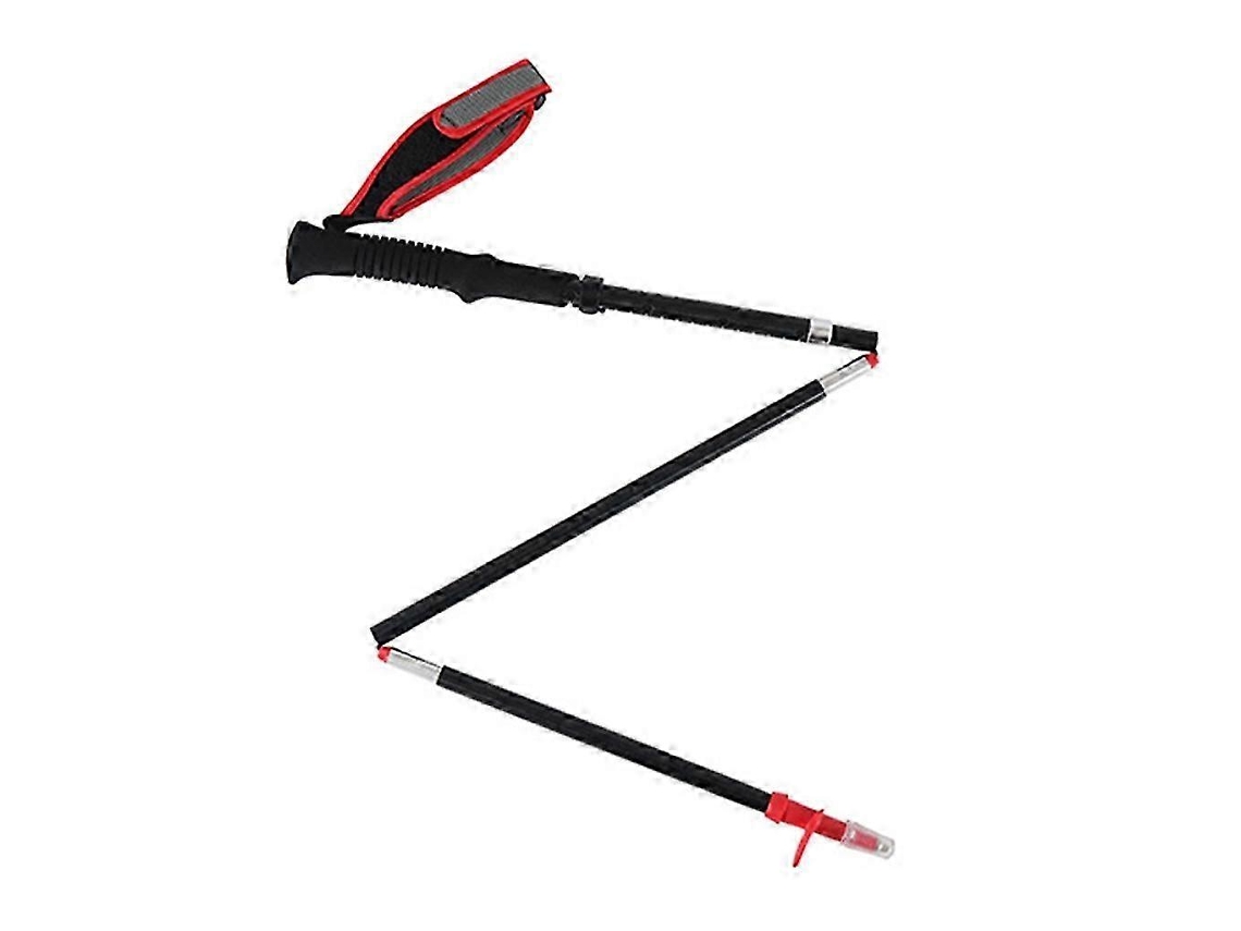 Bastón plegable para acampar y hacer senderismo, ideal para personas mayores - Rojo