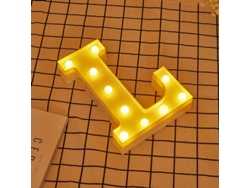 Letra LED L Iluminada con Luz Blanca Cálida, Altura 22cm, Funcionamiento a Pilas 2*AA