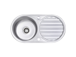 Fregadero redondo de Sino Jassferry (acero inoxidable 840 x 440 mm)