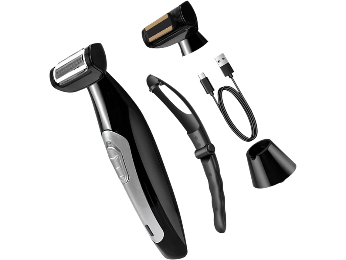 Maquinilla De Afeitar Para Hombre Con Mango Extensible De 46 Cm, Resistente Al Agua Y Con Carga Usb.