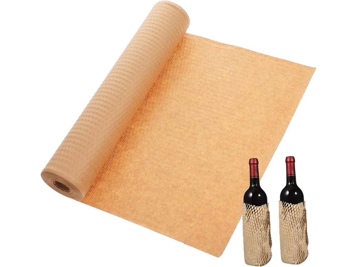 Embalaje Acolchado De Papel Kraft Con Estructura De Panal Para Una Protección Segura En Mudanzas Y Regalos.