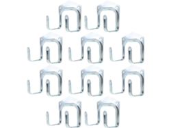 Juego 10 Ganchos Pared Hierro Doble Gancho Tamaño Toallero Perchero Cocina Fijación Tornillo L Baño Aseo