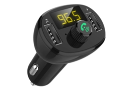 Transmisor FM para automóvil, cargador de automóvil dual USB Carga rápida 3.4A max Transmisor FM Bluetooth 5.0 Adaptador inalámbrico de radio FM Bluetooth (Negro)