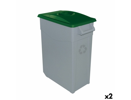 Cubo de Basura para Reciclaje DENOX 65 L Verde (2 Unidades)