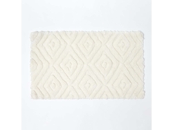 Homescapes Ikat Pattern White Bath Mat