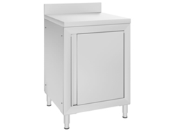 Mesa de trabajo comercial con armario de 60 x 60 x 96 cm, acero inoxidable, DKD HOME DECOR
