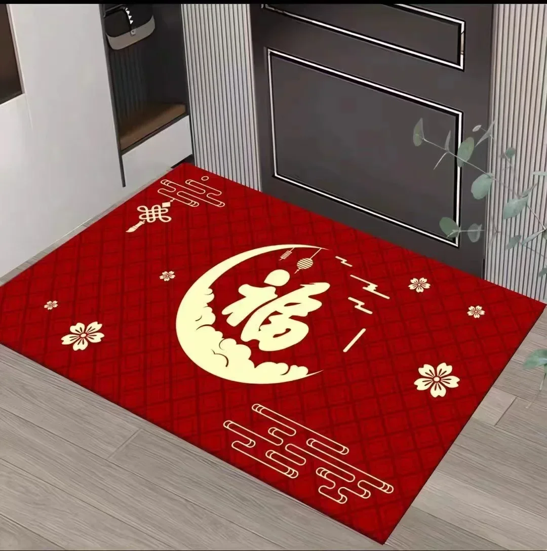 (estilo 1 60 X 90 Cm) Felpudo Con Temática Auspiciosa Del Año Nuevo Lunar, Antideslizante Y Duradero.