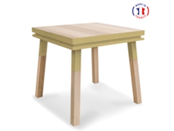 Mesa de Comedor Cuadrada MON PETIT MEUBLE FRANÇAIS con 1 Cajón (Rojo de Pluduno - Madera - 80 x 75 x 80 cm)