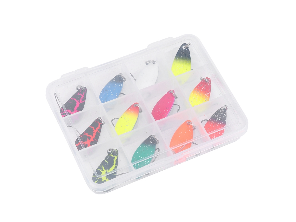 12 Señuelos Metálicos Con Cristales Y Anzuelo Afilado Para Pesca En Agua Salada. Accesorio De Pesca.