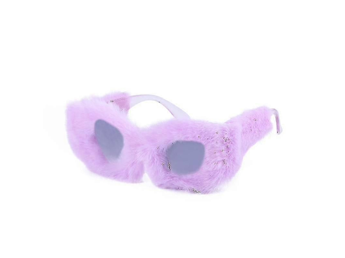 2026-gafas De Sol De Ojos De Gato Para Mujer Con Borde Peludo Y Protección Uv400