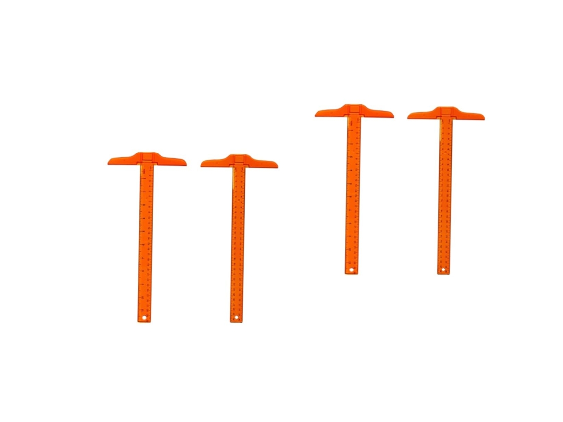 Juego De 4 Piezas De Reglas De Dibujo De Plástico De Doble Cara Con Escala Precisa.