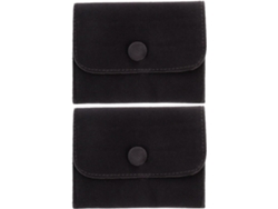 Bolsas Joyas Franela Negra Cierre Presión Juego 2 Unidades Reutilizables Diseño Horizontal Vertical Pulseras