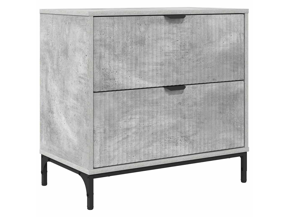 Mesita de noche con cajón, gris cemento, MAISON EXCLUSIVE (63,5 x 36 x 61 cm)
